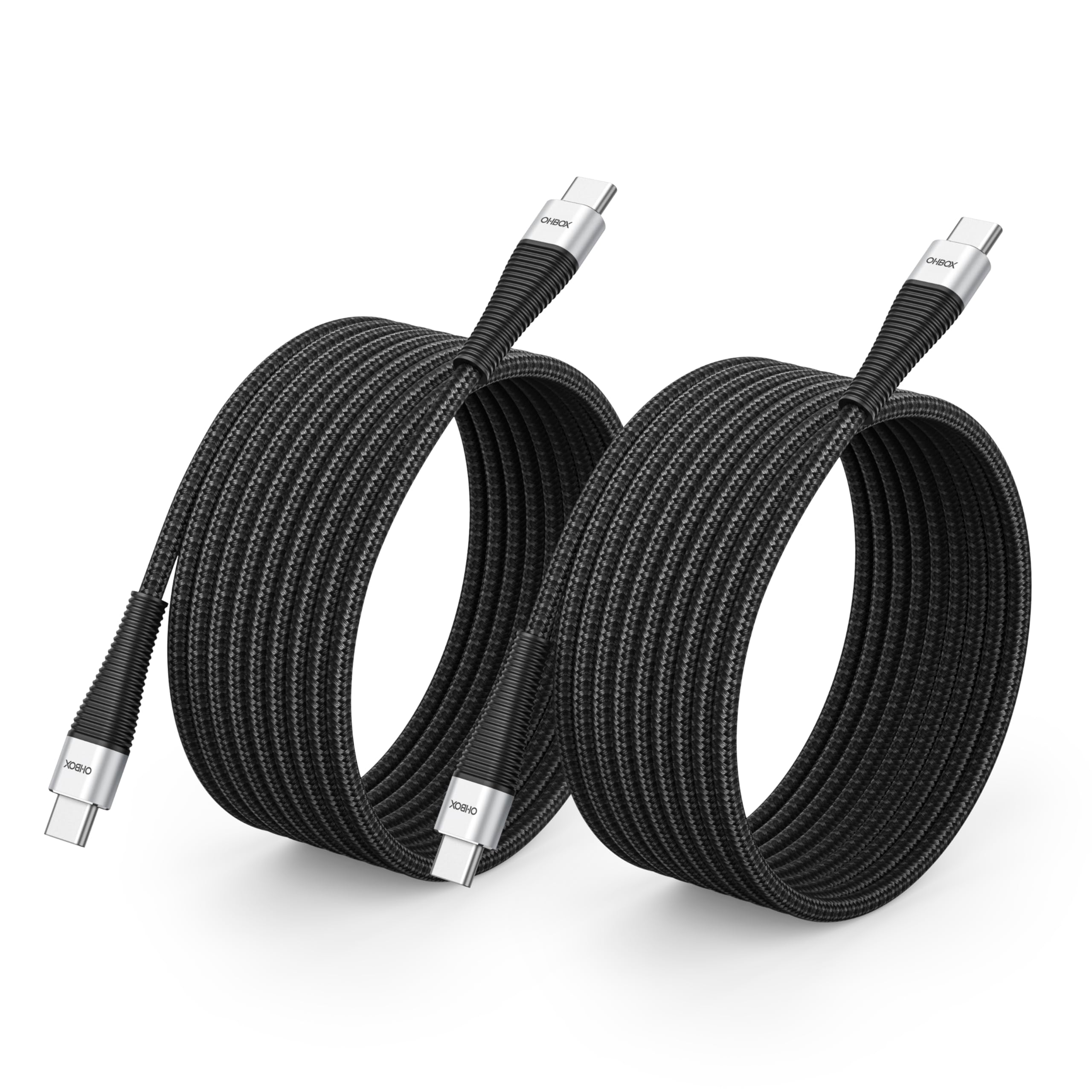 10FT 2-Pack USB C to USB C Cable - 100W Fast Charging Braided Cord for iPhone 16/15/15 Plus/15 Pro/Max, MacBook Pro/Air, iPad Pro/Air/Mini, Samsung, Pixel & Laptops - Durable Type C Charger Cable for Home, Office & Travel