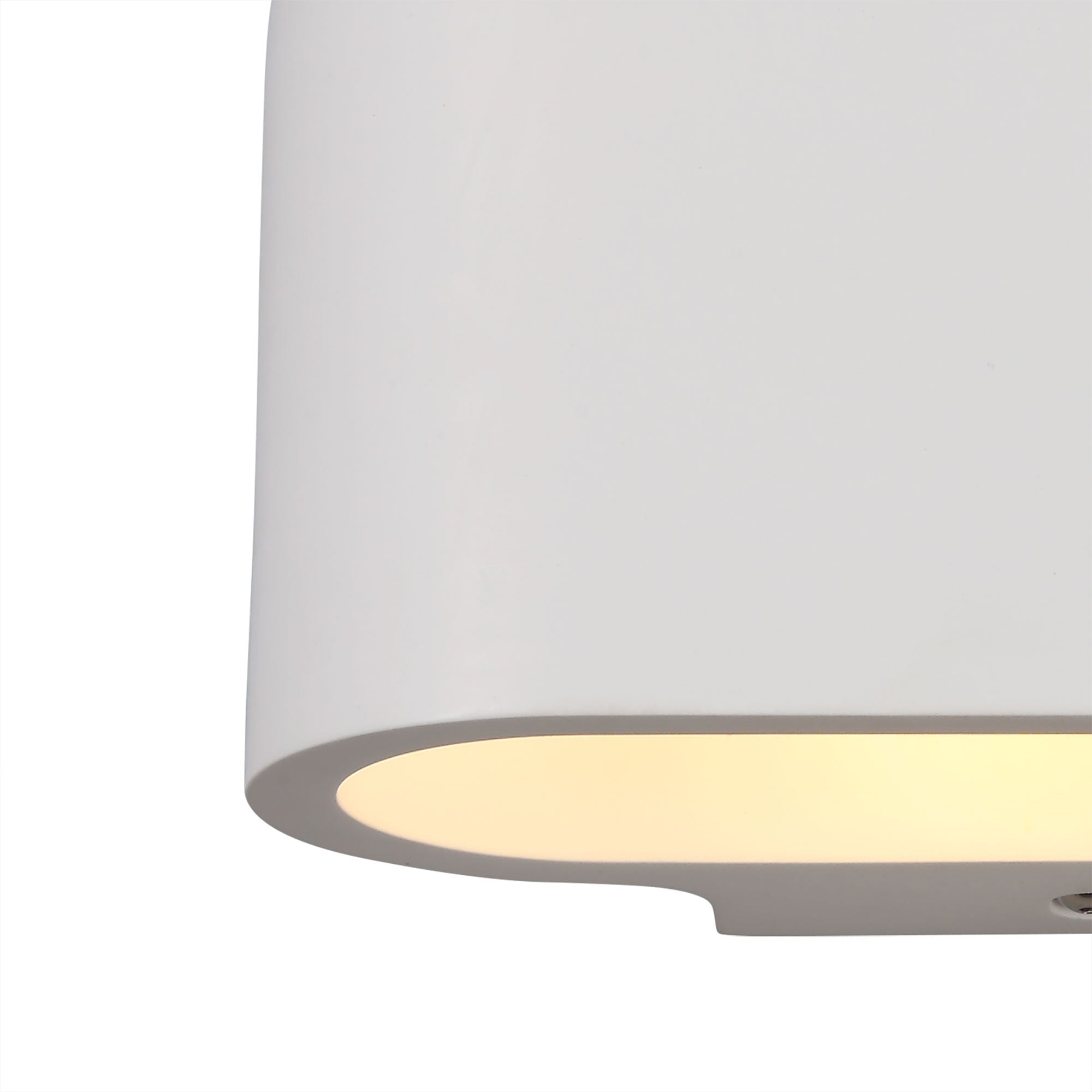 Alina Oval Wall Lamp - White Paintable Gypsum with G9 Bulb Socket | Modern Wall Sconce Lighting for Bedroom, Living Room & Hallway