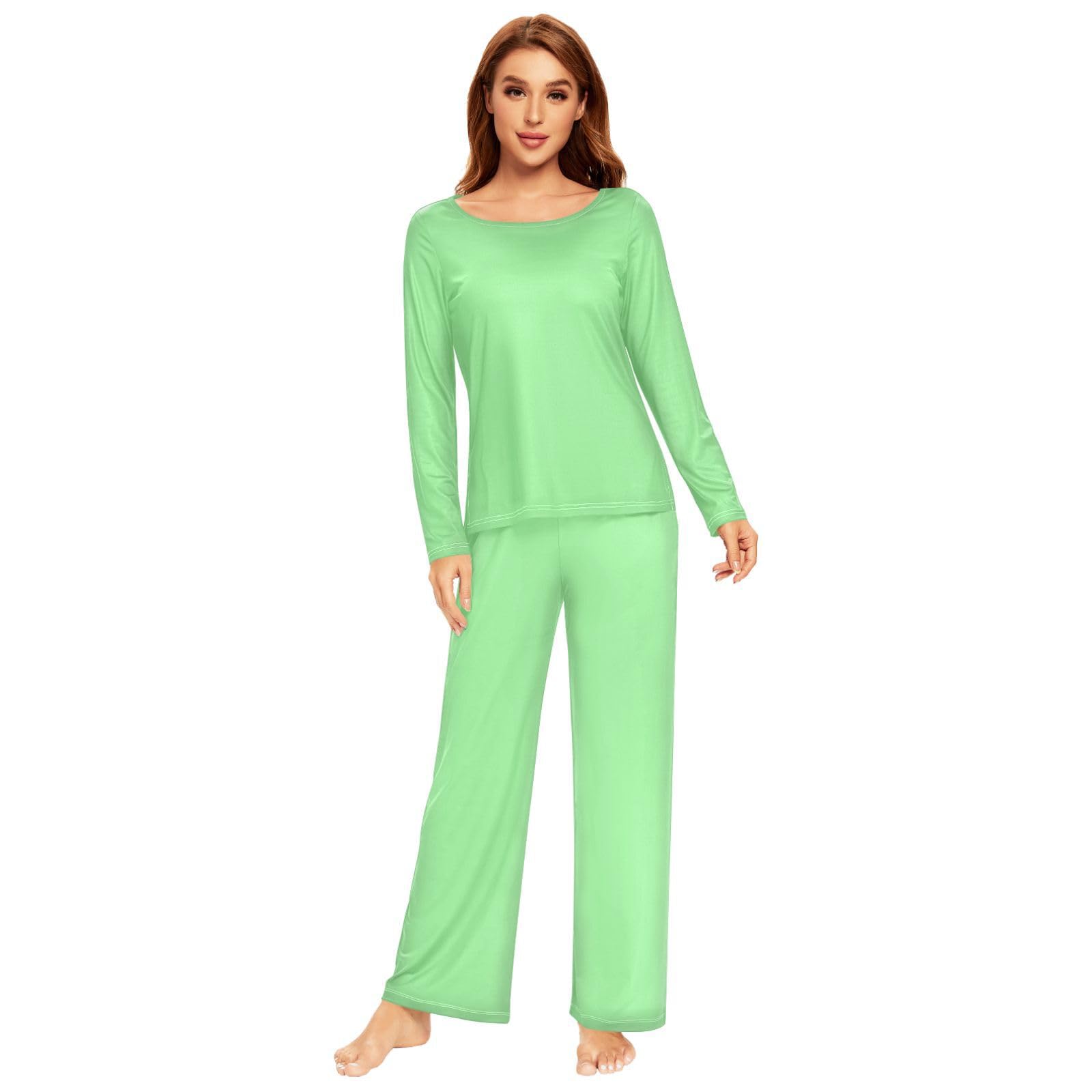 Blue Women's Pajama Set - Soft Long Sleeve Sleepwear Top & Pants Lounge Outfit 20804 | Cozy Nightwear for Relaxing at Home, Sleepovers & Winter Comfort