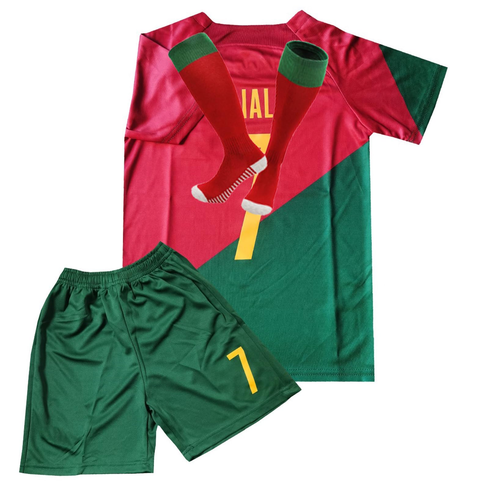 Kids Soccer Jersey #7 Kit for Boys & Girls 4-13 Years - Perfect for Youth Matches & Training