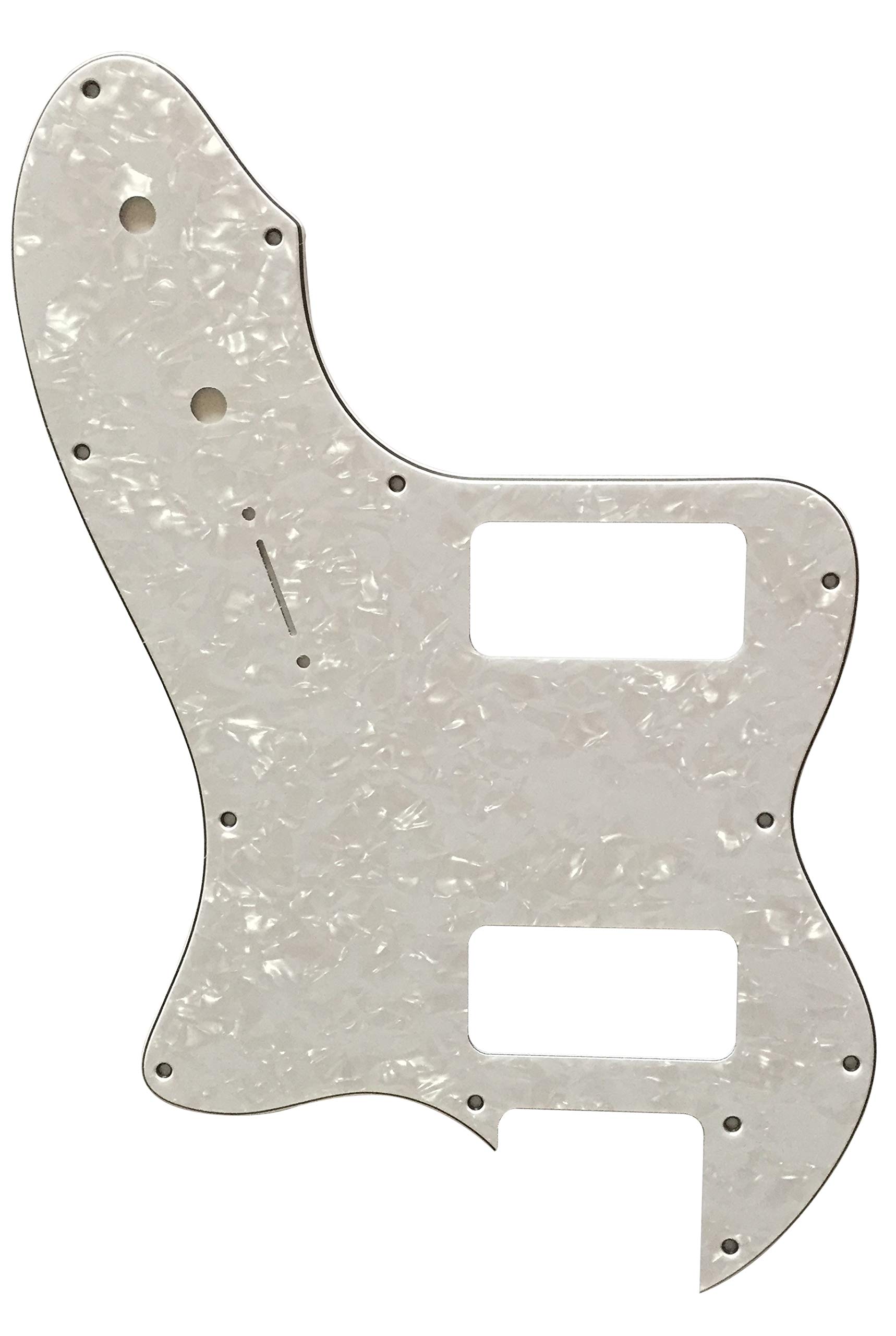 Electric Guitar Pickguard for Classic Series '72 Thinline Tele TV Jones Style - 4 Ply White Pearl Shield | Replacement Part for Vintage Guitar Repair & Customization
