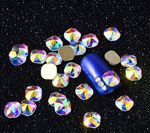 100Pcs AB Clear Rhinestone Nail Art Decorations 4-10mm Flatback Czech Crystals for Nail Design - Perfect for Manicures, DIY Crafts & Jewelry Making