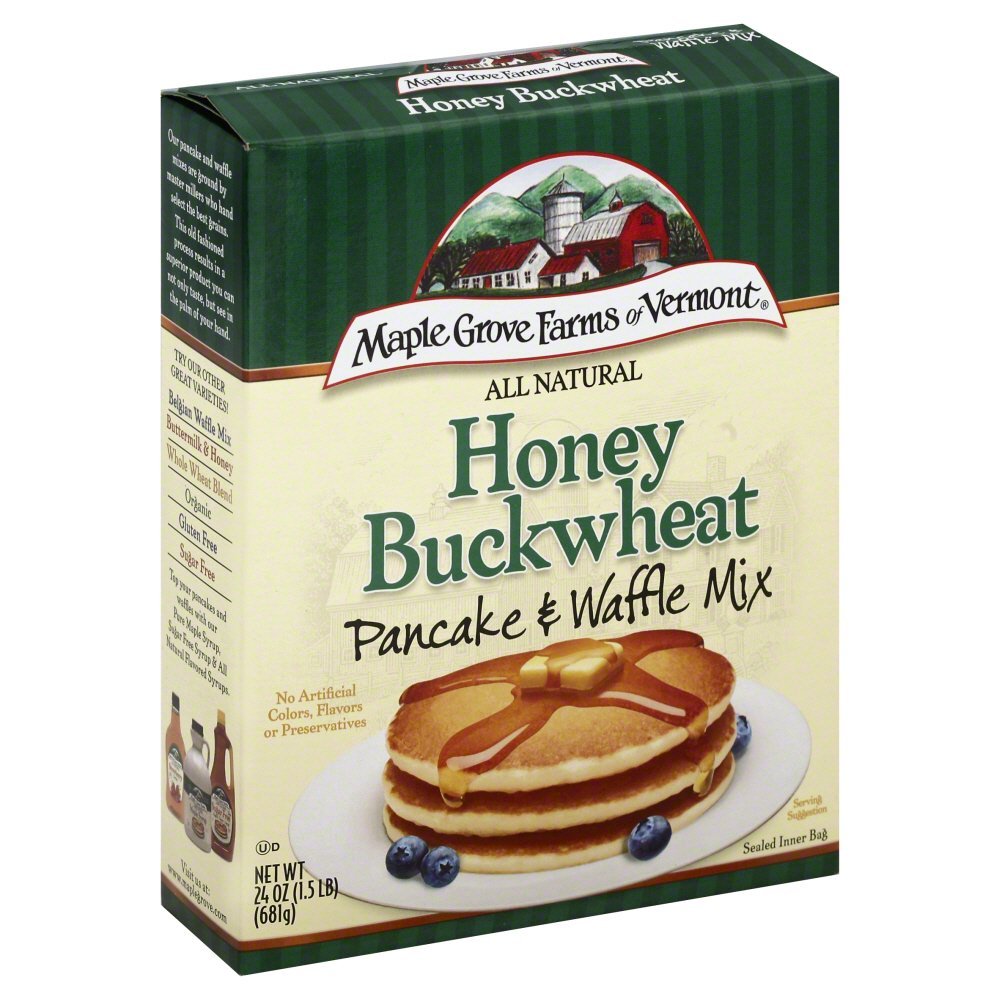 Maple Grove Farms Honey Buckwheat Pancake Mix - 24 oz (Pack of 1) | All-Natural Breakfast Mix for Fluffy Pancakes | Perfect for Family Brunch, Camping Trips & Holiday Mornings