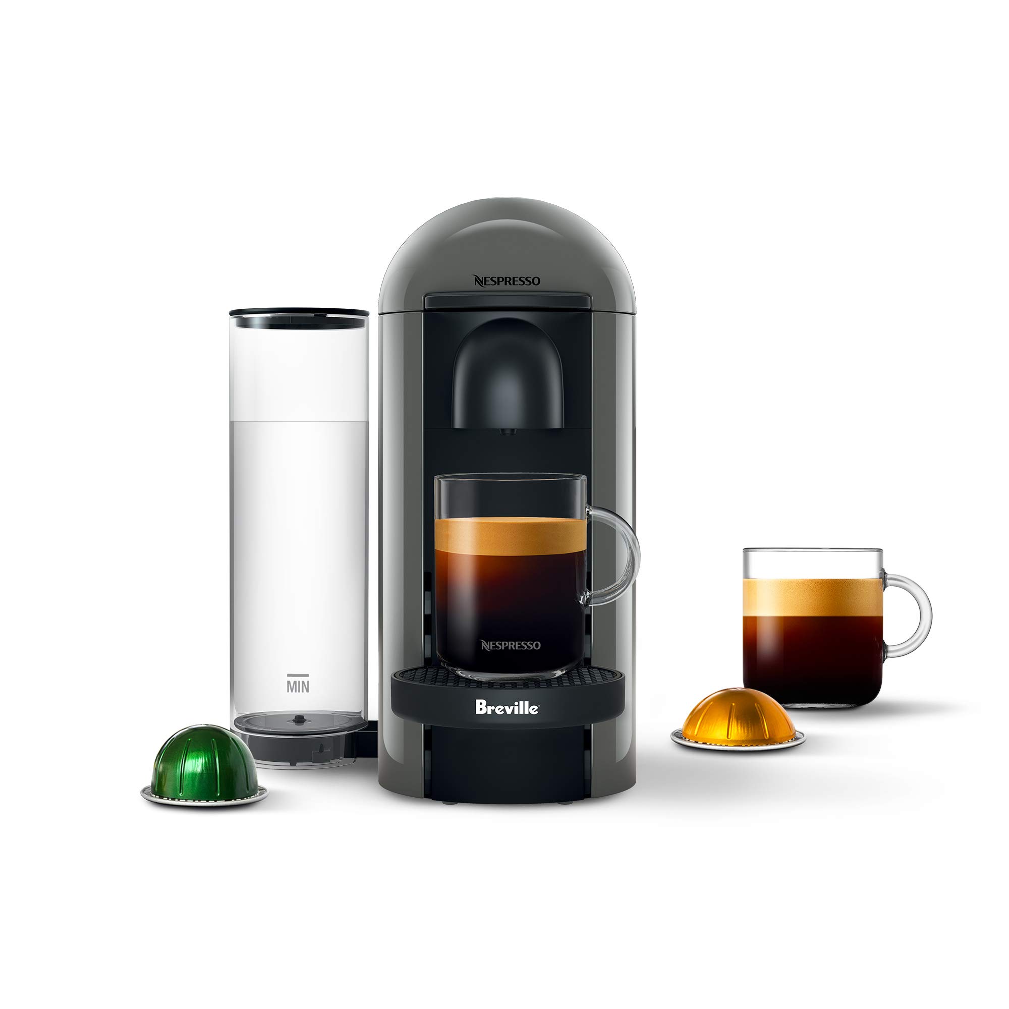 Breville Nespresso VertuoPlus Coffee and Espresso Machine - 8 Ounce, Grey | Perfect for Home, Office & Gift Giving