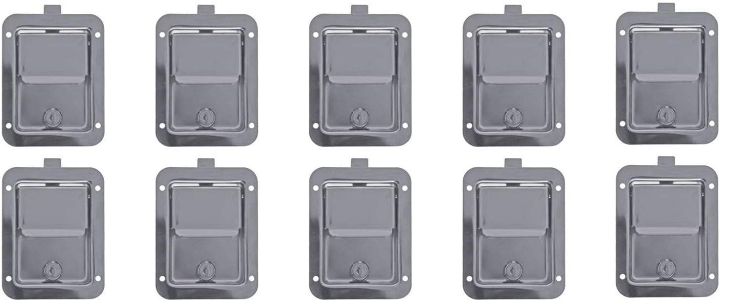 10-Pack L3885-x10 Stainless Steel Paddle Latches with Gaskets - Heavy Duty Tool Box Door Locks for Trucks, Utility Bodies & Storage Containers | Weatherproof & Secure Fastening Solution