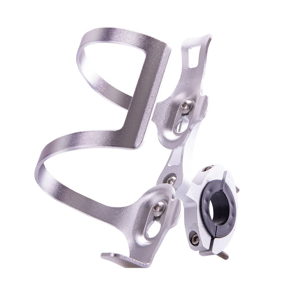 Teraysun Bike Water Bottle Cage - Durable Aluminum Alloy Cycling Water Bottle Holder for Road & Mountain Bikes - Secure & Lightweight Design - Perfect for Commuting, Training & Outdoor Adventures (Silver)