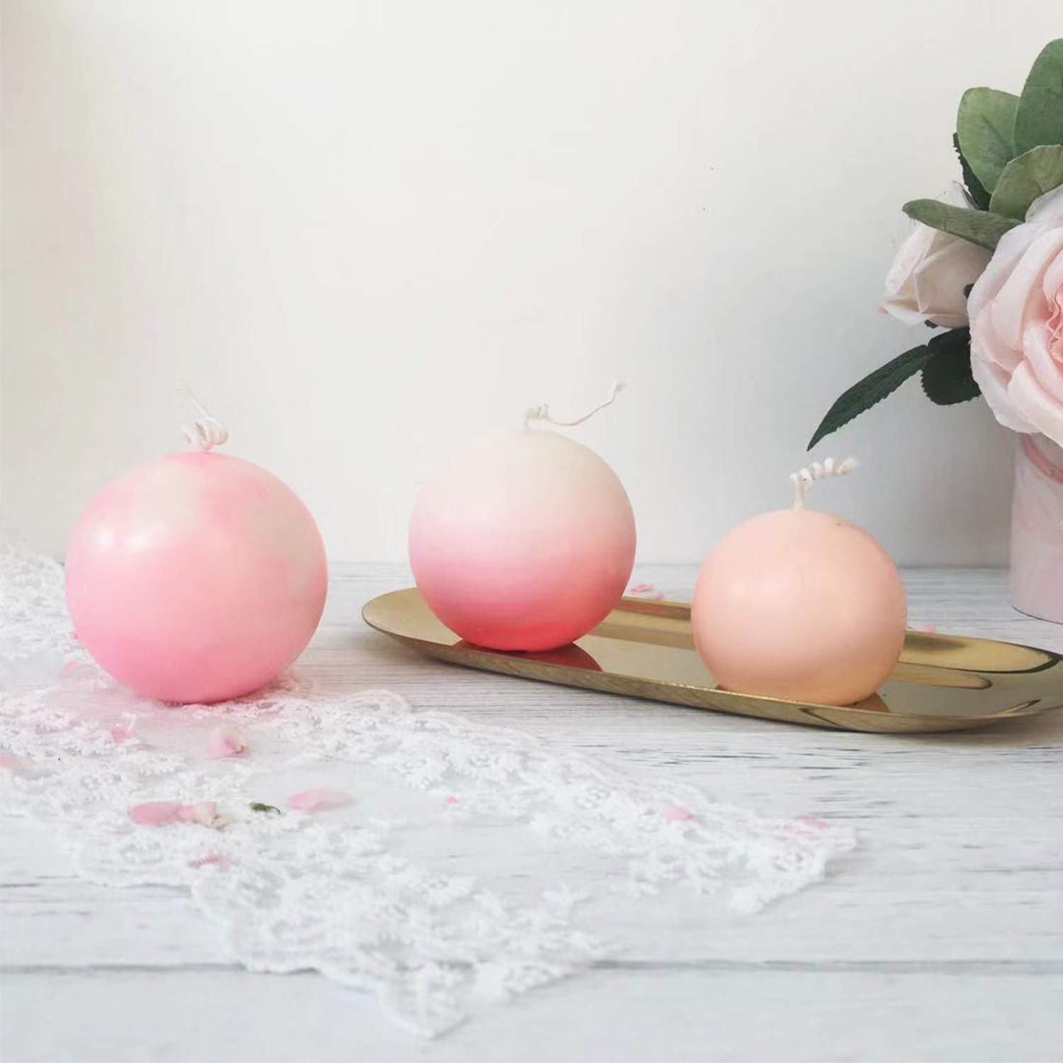 MILIVIXAY 2.95 Inch Sphere Candle Molds - Plastic Ball Molds for DIY Candle Making, Classic Round Candle Mold for Home Decor, Wedding Centerpieces & Holiday Crafts