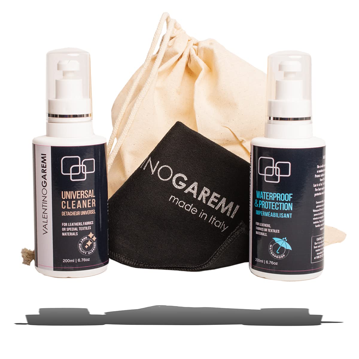 VALENTINO GARAVANI Backpack Cleaning & Protection Kit - Leather & Fabric Stain Remover, Waterproof Spray - Made in Italy - Perfect for Travel, School & Everyday Use
