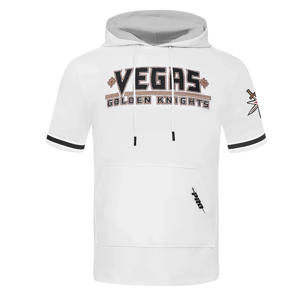Men's Vegas Golden Knights Chenille Short Sleeve Hoodie - Pro Standard White - Perfect for Game Day, Casual Wear & Fan Apparel