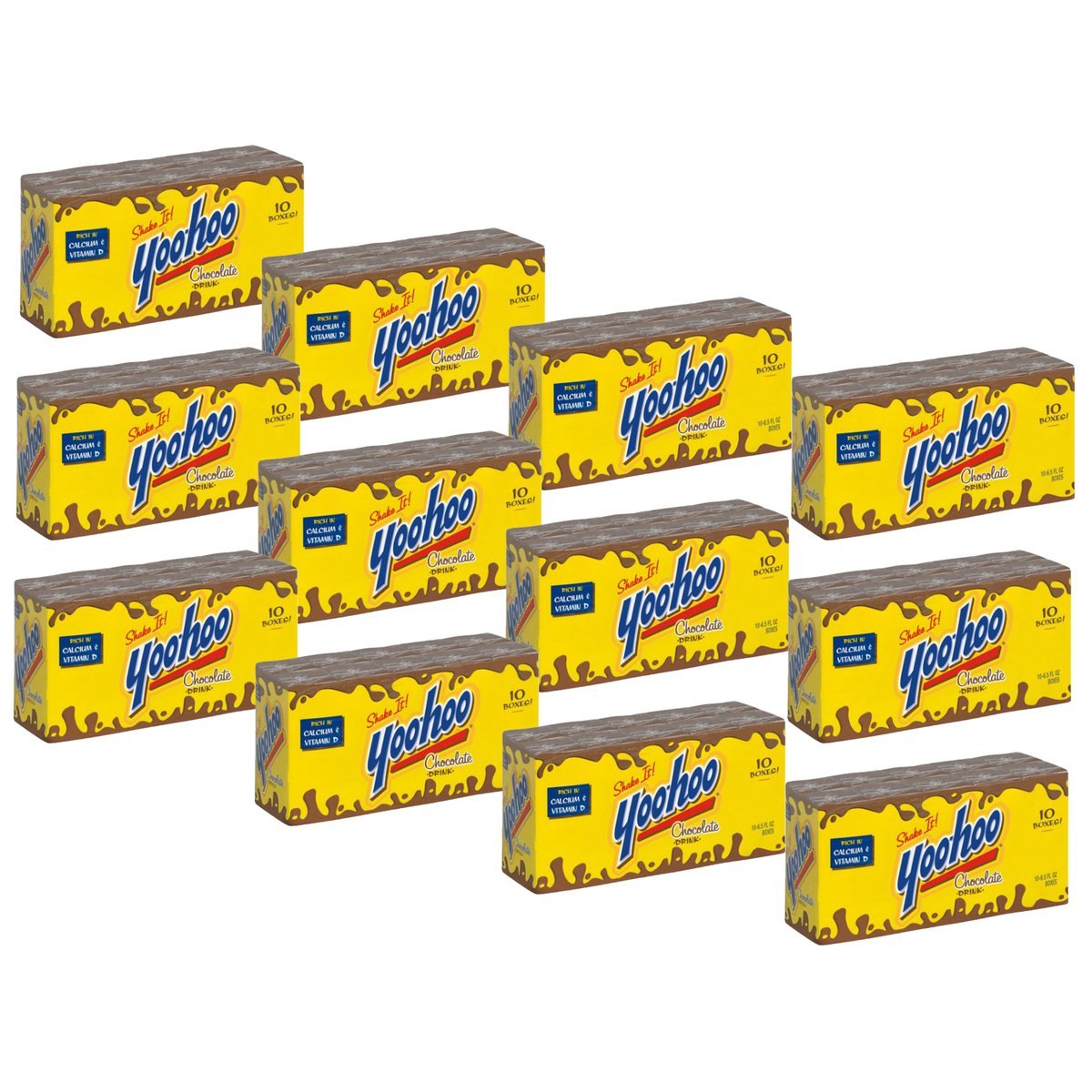 Yoo-hoo Chocolate Flavored Drink Boxes - 6.5 fl oz (10 Count, Pack of 12) | Shelf-Stable Milk Beverage for Kids Lunch, School Snacks & On-the-Go Refreshment