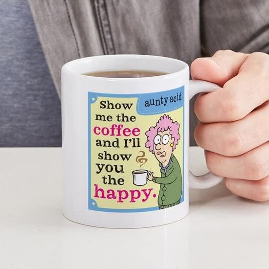 Aunty Acid Funny Coffee Mug - 11 oz (325 ml) Ceramic Cup for Coffee, Tea & Hot Drinks - Perfect Gift for Coffee Lovers, Office Humor & Morning Brews