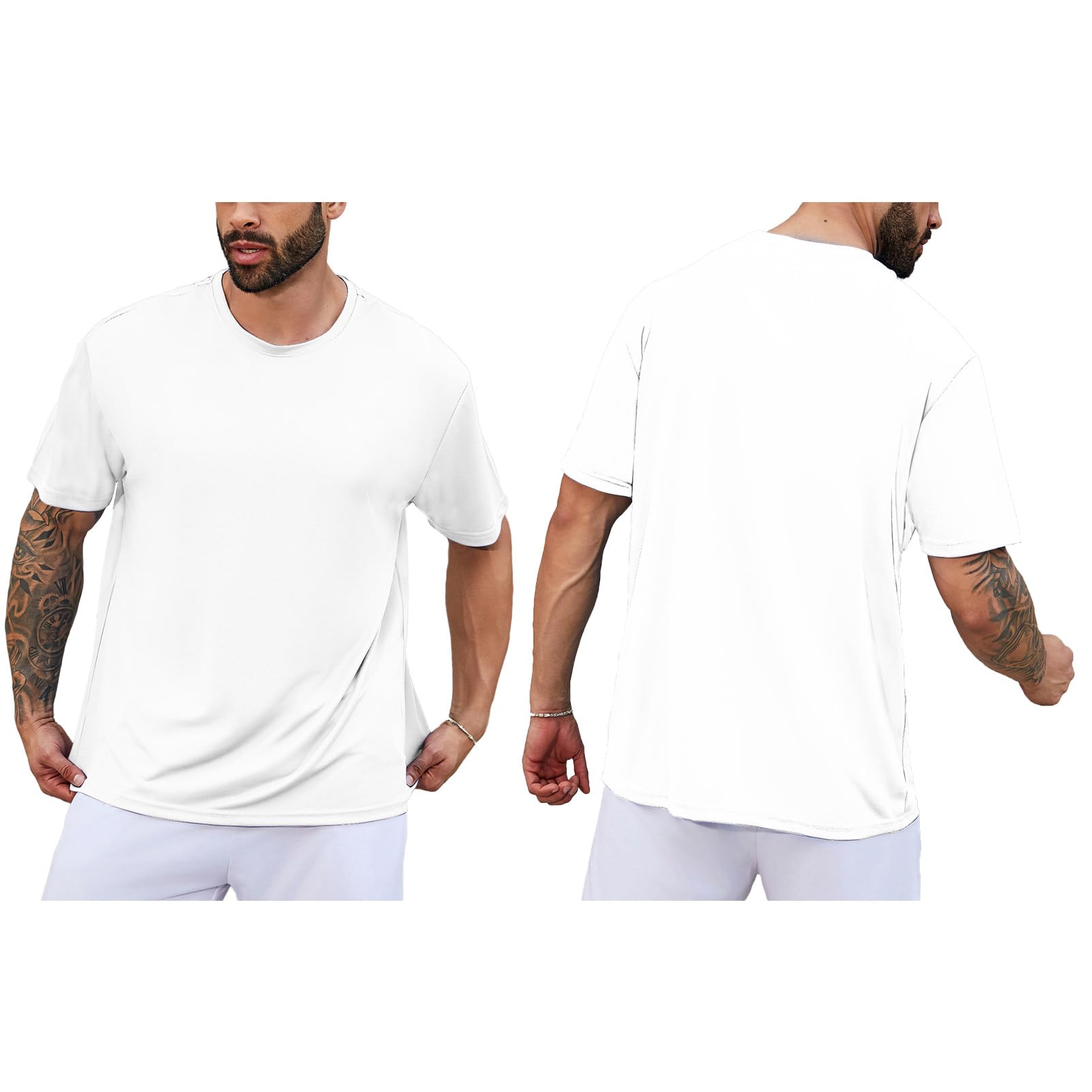 Men's Quick Dry Workout T-Shirts 5 Pack - Breathable Running & Gym Shirts, Moisture Wicking Athletic Crew Neck Tees for Jogging, Training & Fitness