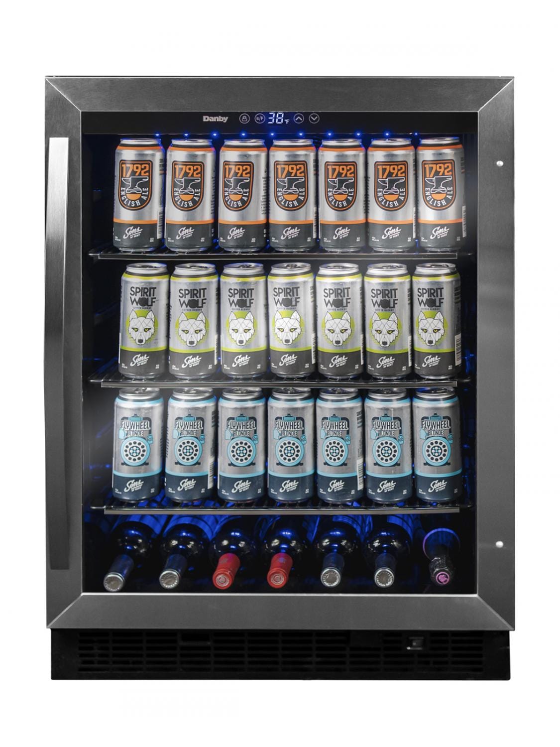 Danby DBC057A1BSS 5.7 cu. ft. Stainless Steel Built-In Beverage Cooler - Perfect for Home Bars, Restaurants, and Entertaining Spaces