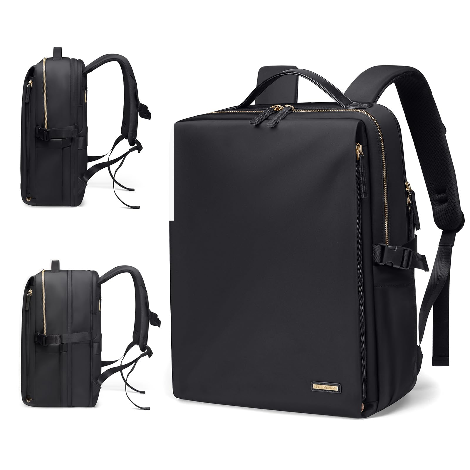 Stylish Women's Laptop Backpack for Travel & Work - Airline Approved 17.3 Inch Notebook Backpack, College Daypack with Multiple Pockets (Black) | Perfect for Business Trips, Commuting & Campus Use