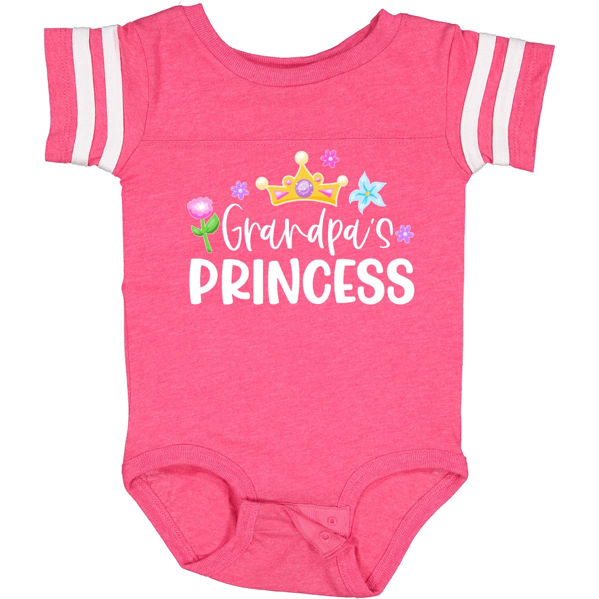 Grandpa's Princess Baby Bodysuit - Floral Crown Design for Special Occasions