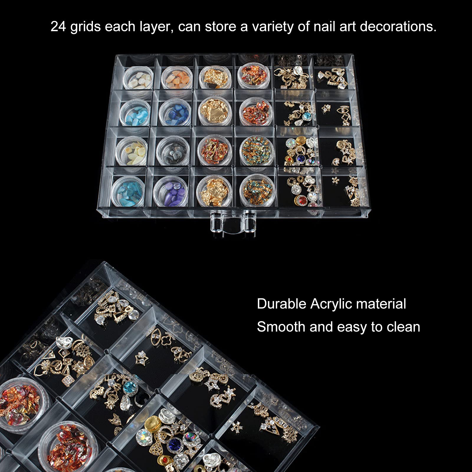 5-Layer Clear Acrylic Nail Polish Organizer with 120 Grids - Perfect for Nail Art Display, Jewelry Storage & Cosmetic Organization - Transparent Makeup Organizer Box for Salon, Home Vanity & Professional Use