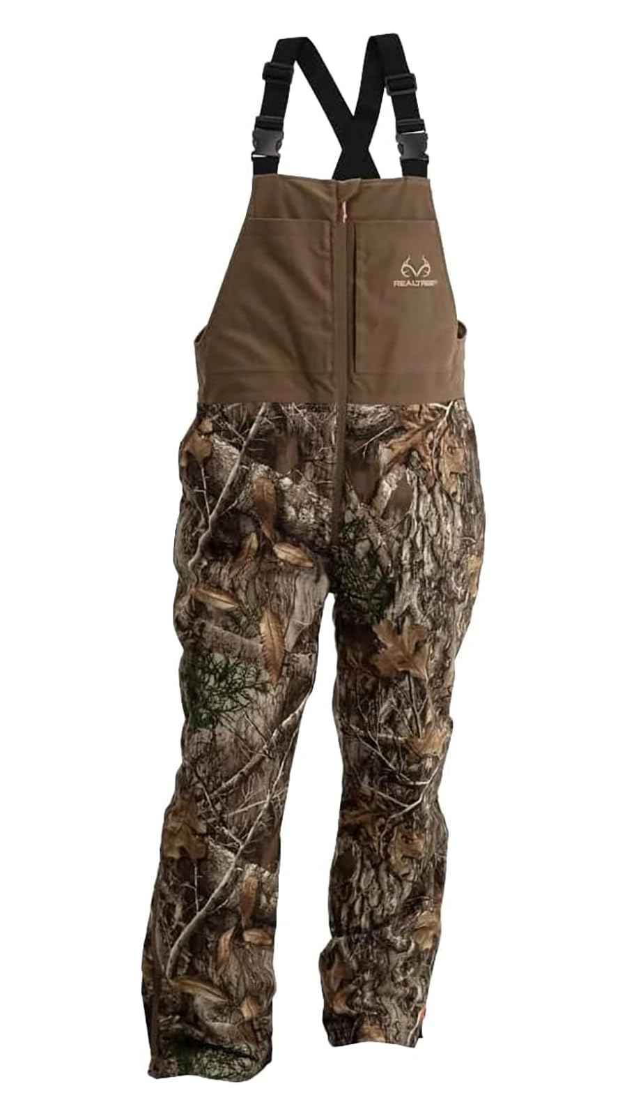 Realtree Men's Edge Timber Camo Hunting Bibs - Insulated Windproof Breathable Midweight Coveralls for Cold Weather Hunting & Outdoor Activities