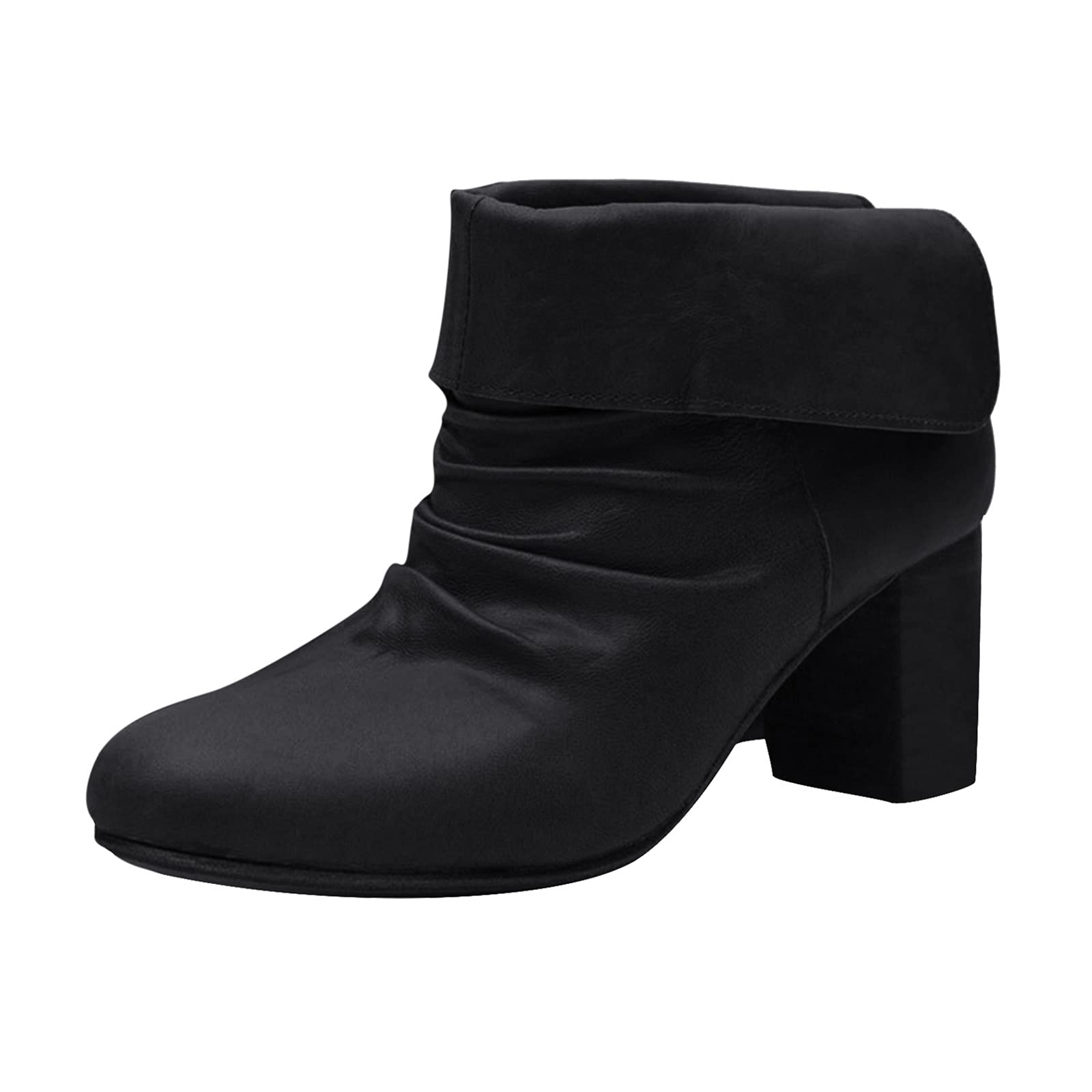Vintage Women's Combat Boots - Round Toe Slip-On Winter Fashion Boots for Women | Perfect for Casual Outfits, Street Style & Cold Weather