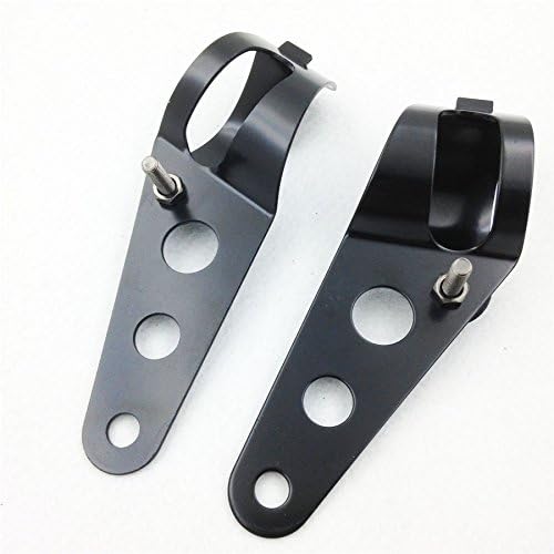 MT299-005-BK Headlight Brackets for 28-38mm Fork Tubes - Black Side Mount for Motorcycles