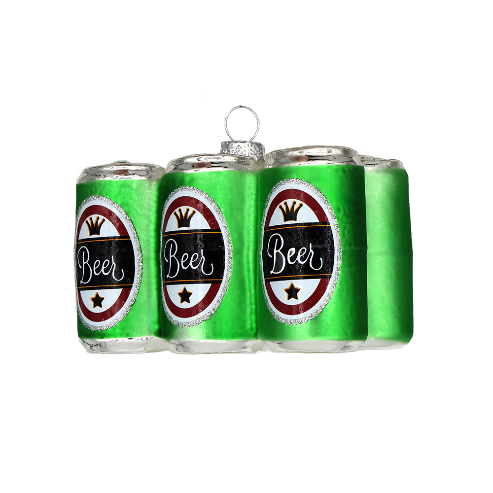 6 Pack of Beer Ornaments - Hanging Beer Bottle Decor for Christmas Tree, Party, Bar & Man Cave - Funny Gifts for Beer Lovers & Home Brewers