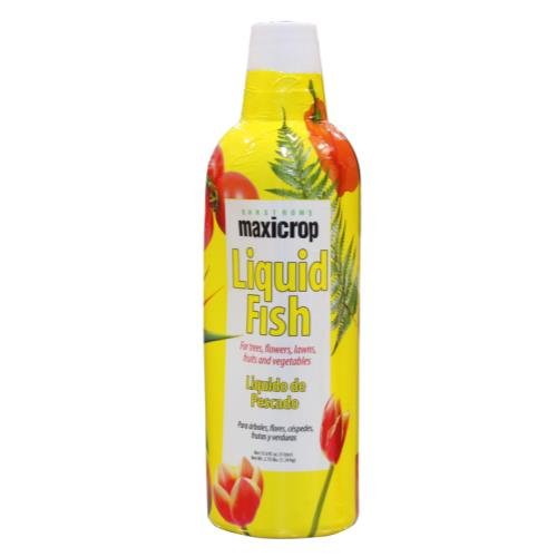 Maxicrop Liquid Fish Fertilizer 5-1-1 NPK - 1 Quart (32oz) Organic Plant Food for Gardens, Lawns & Houseplants - Promotes Growth & Root Development