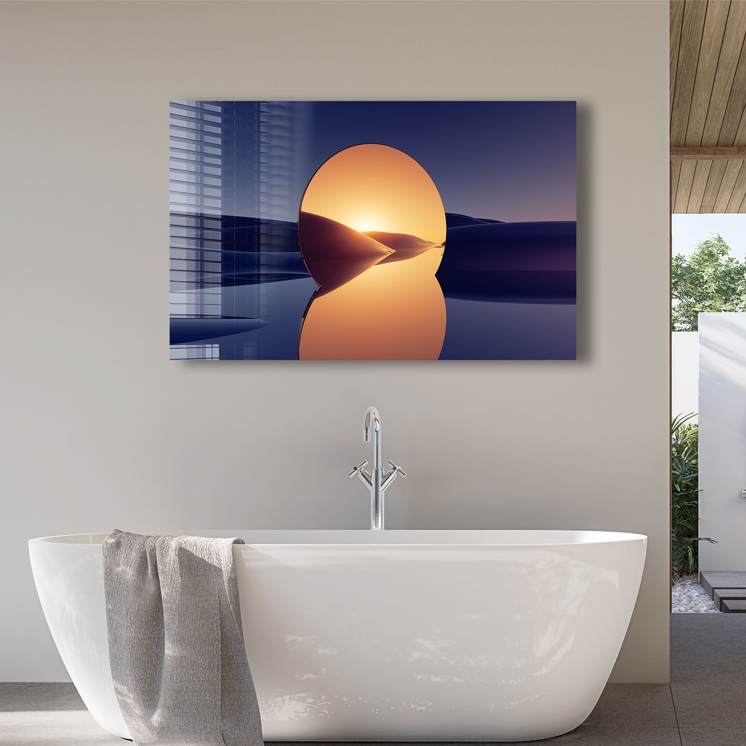 Abstract Golden Mirror - Modern Decorative Wall Art for Home & Office - Perfect for Living Room, Bedroom, or Office Decor