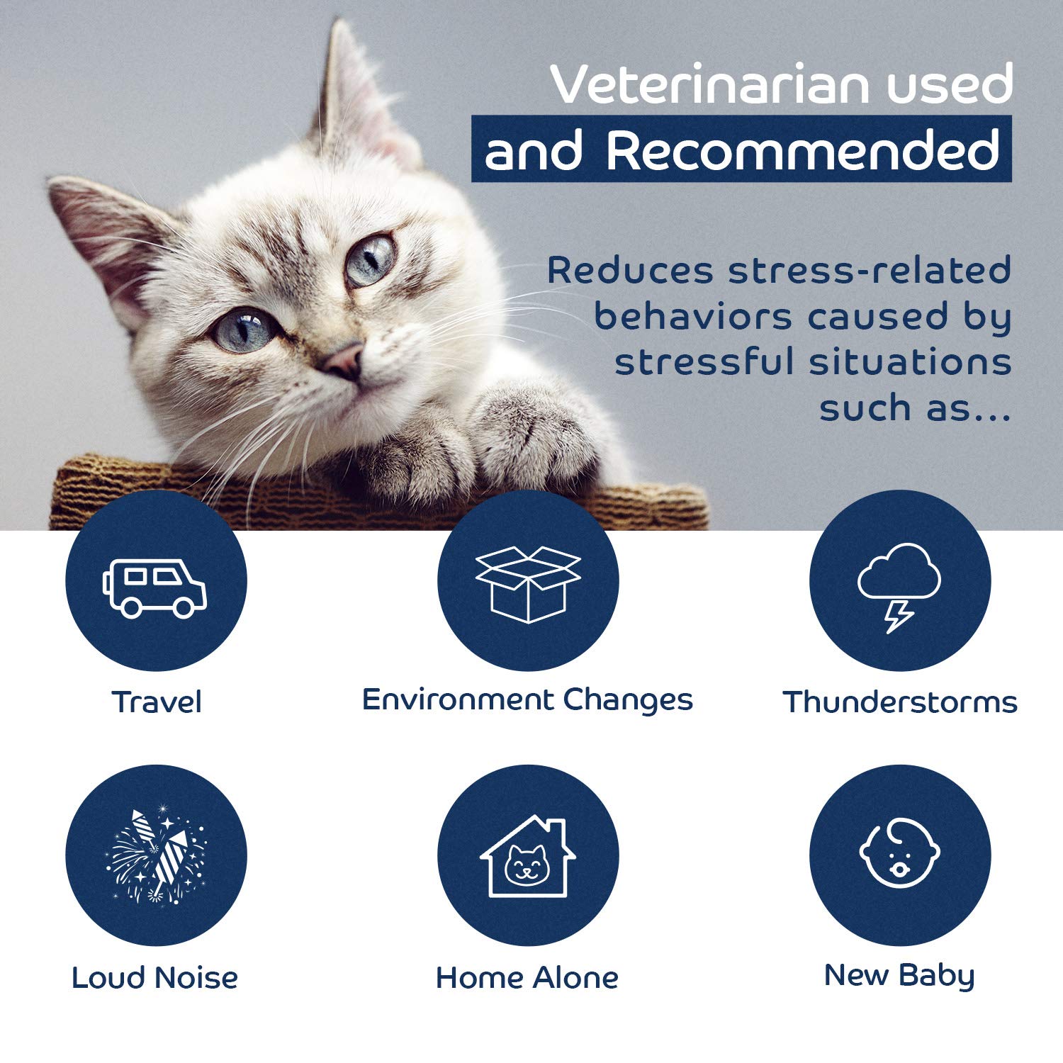 2 Pack Natural Calming & Relaxing Cat Collars - Reduce Anxiety, Adjustable Size for All Cats, Lasts Up to 60 Days - Perfect for Travel, Vet Visits & Stress Relief - by TrioGato