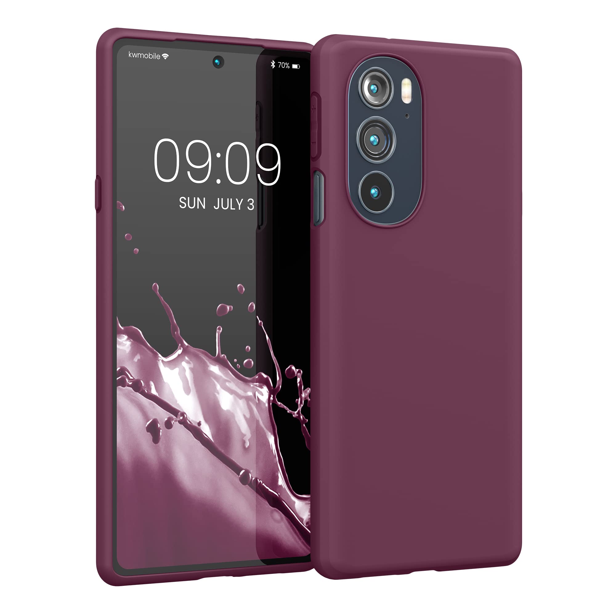 kwmobile Soft Slim Protective TPU Silicone Case for Motorola Edge 30 Pro / Edge Plus 2022 / Edge X30 - Shockproof Cover in Bordeaux Violet - Perfect for Daily Use, Travel & Outdoor Activities