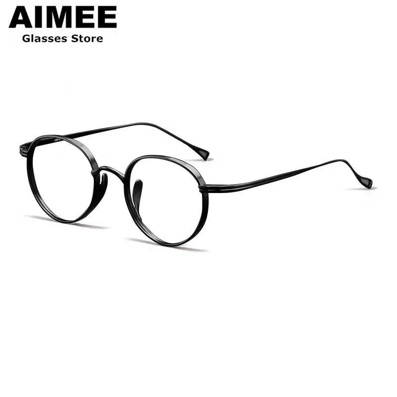 Aimee Unisex Full Rim Oval Titanium Eyeglasses 49113 - Lightweight & Durable Frame for Men & Women - Perfect for Reading, Work & Everyday Use