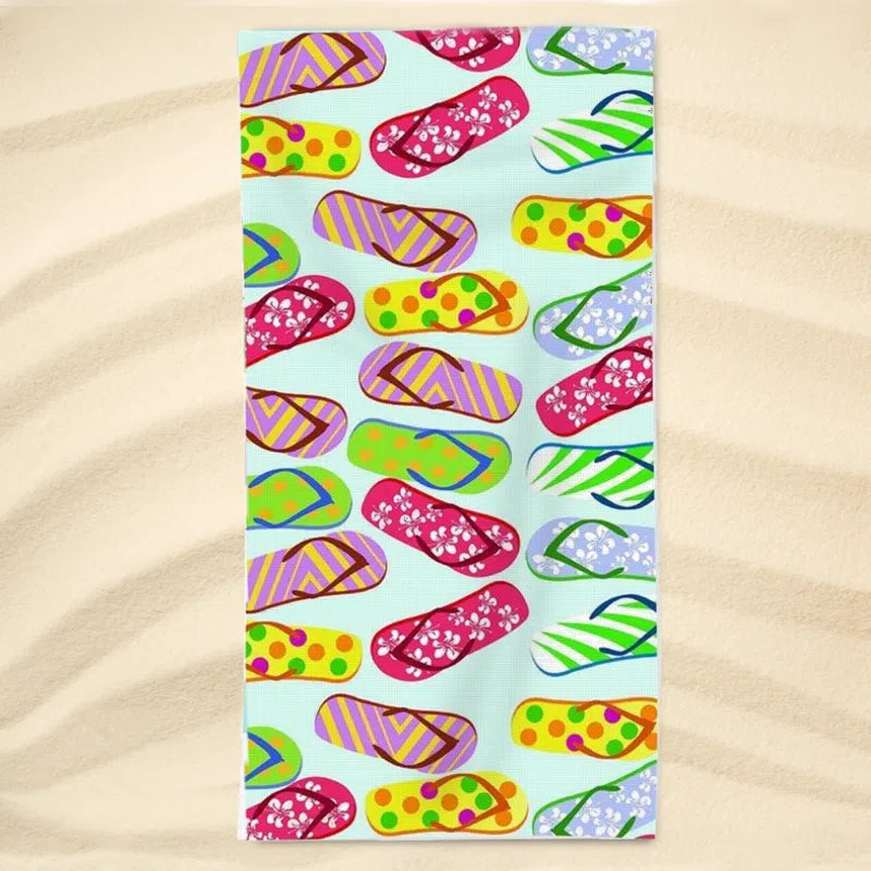 Extra Large Beach Towel for Women - Soft & Absorbent Flip Flop Kinda Girl Towel - Perfect for Pool, Beach, Yoga & Outdoor Activities