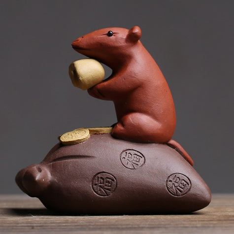 Premium Purple Clay Mouse Tea Pet - Handcrafted Yixing Treasure for Tea Lovers | Perfect Gift for Tea Ceremony & Home Decor