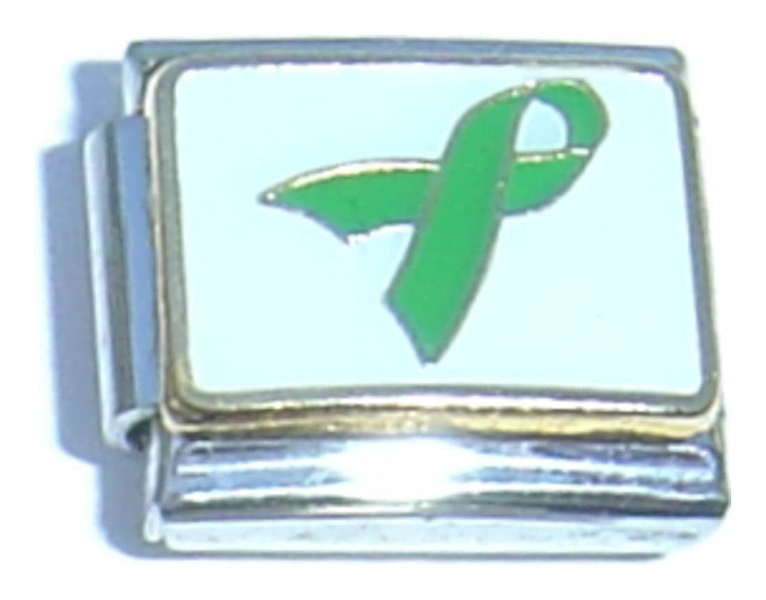 Elegant Green Ribbon Italian Charm Bracelet - Perfect for Parties, Weddings & Gifts | Handmade Italian Jewelry for Women