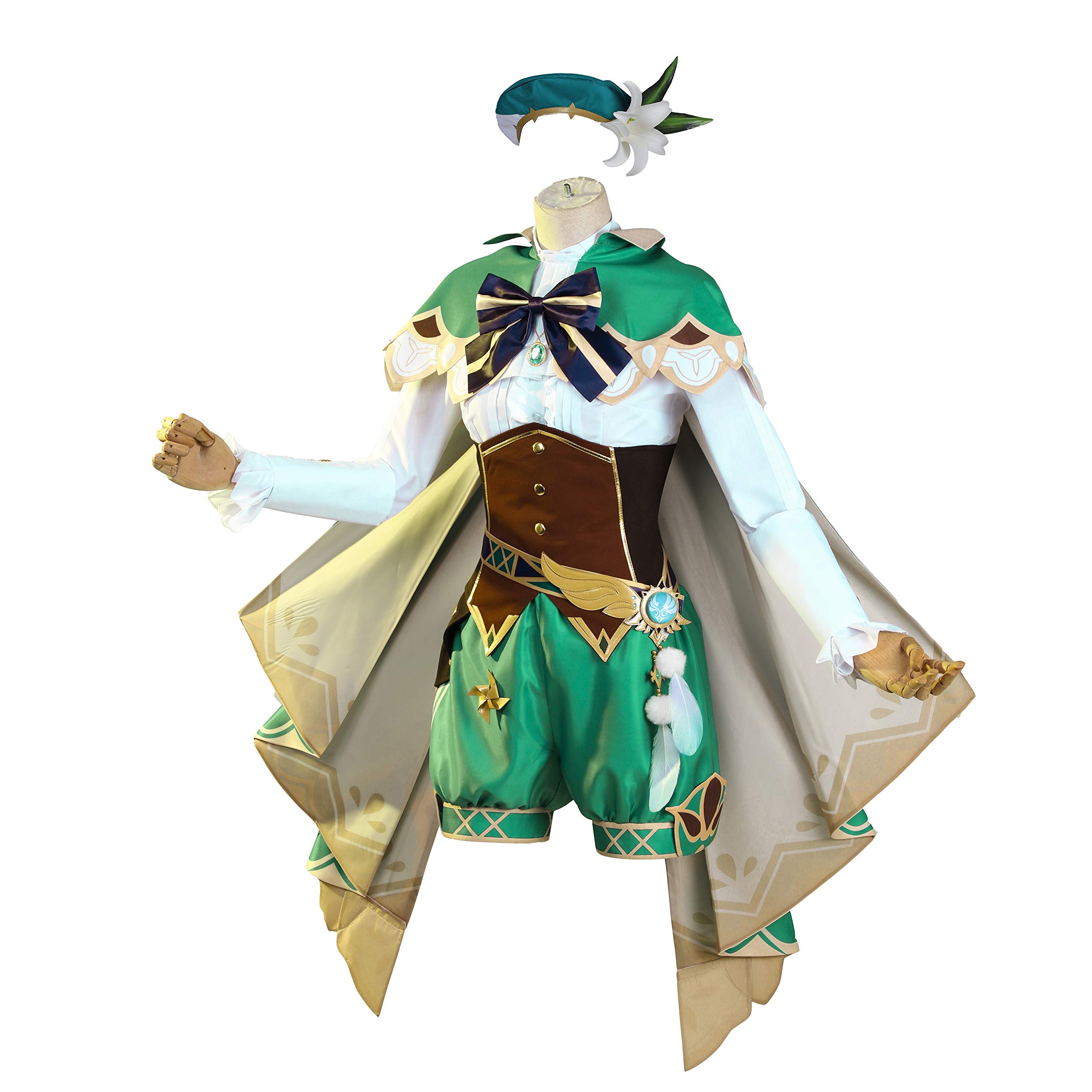 Genshin Impact Venti Cosplay Costume Deluxe Set with Accessories - Anime Character Outfit for Women & Adults | Halloween, Comic Con, Cosplay Events, Themed Parties