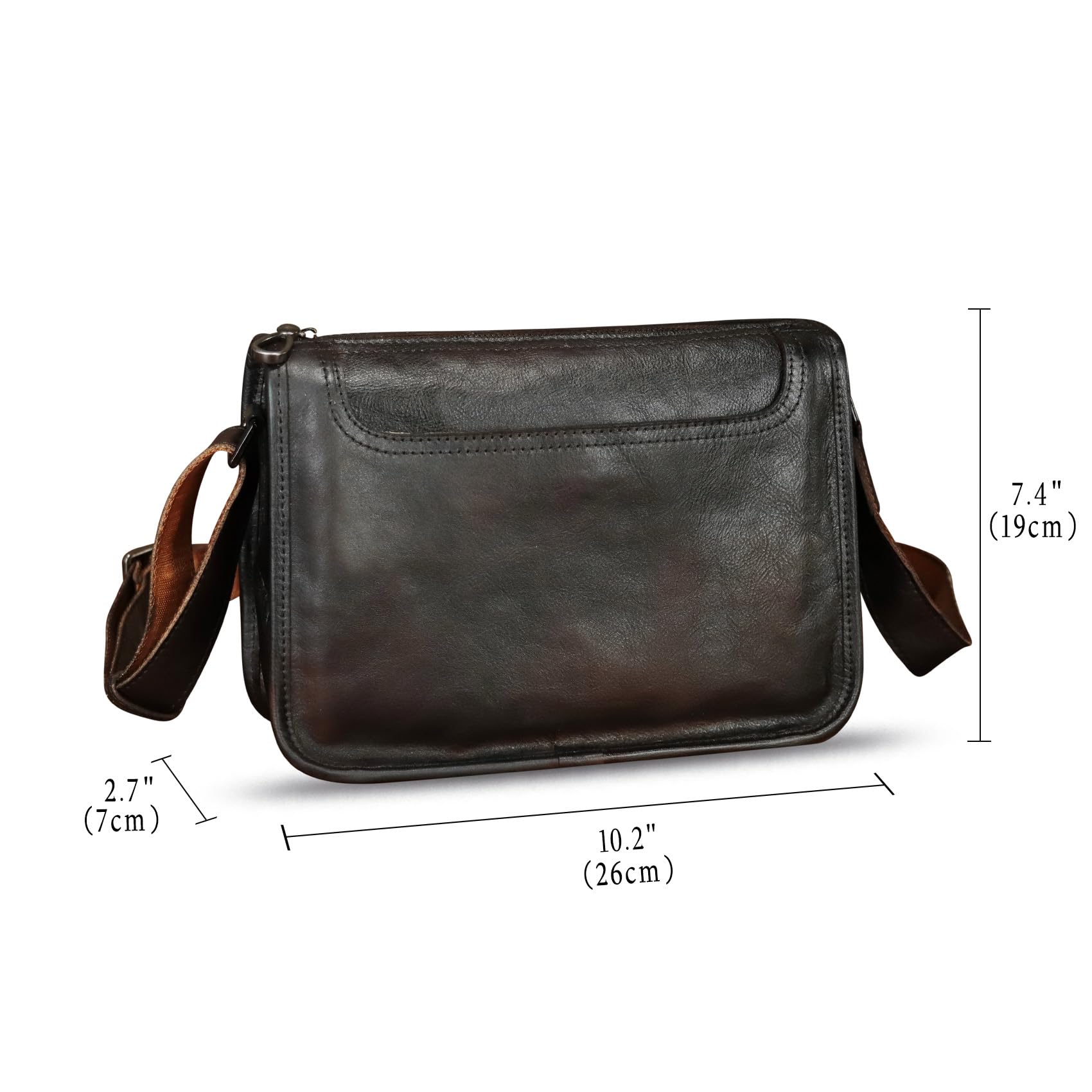 Genuine Leather Messenger Bag for Men - Crossbody Shoulder Bag, Business Sling Purse, Casual Daypack Satchel - Perfect for Office, Travel & Daily Commute