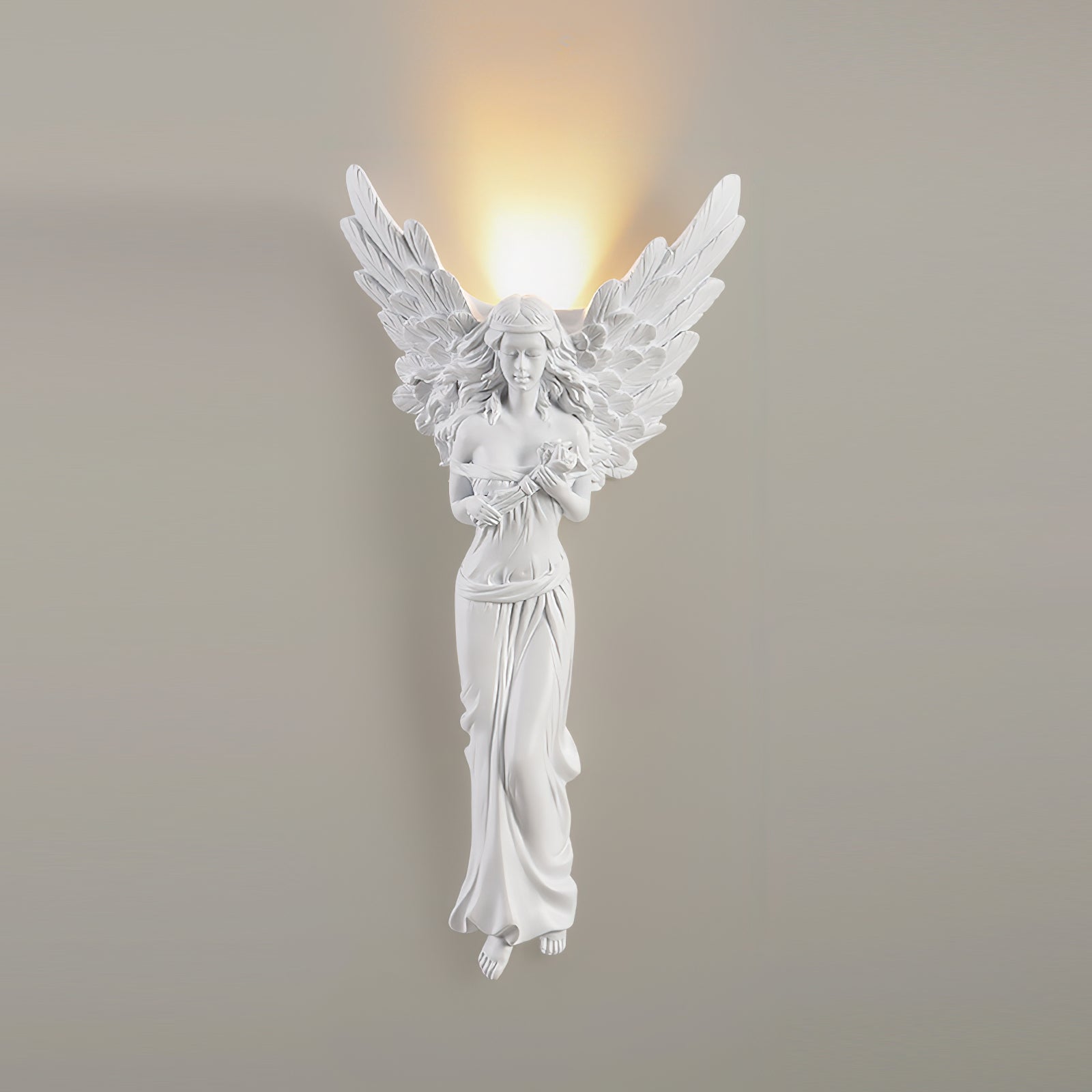 Angel Resin Wall Lamp - Elegant Decorative Lighting for Bedroom, Living Room & Hallway - Perfect for Home Decor & Ambient Lighting