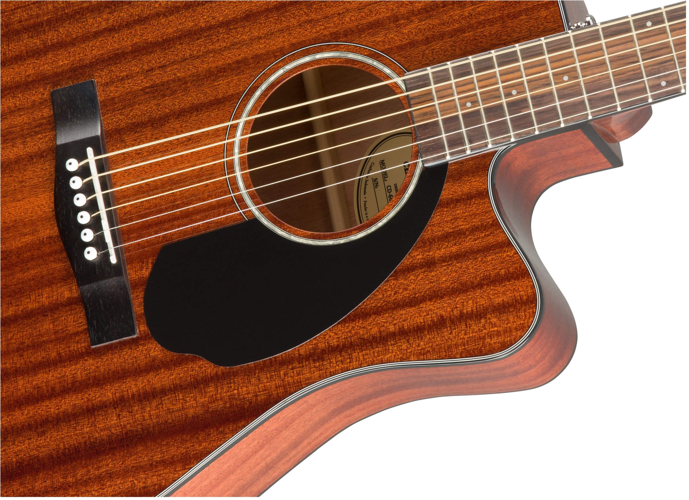 Fender CD-60SCE All Mahogany Solid Top Acoustic-Electric Guitar Bundle with Gig Bag, Tuner, Strap & Accessories - Perfect for Beginners, Live Performances & Studio Recording