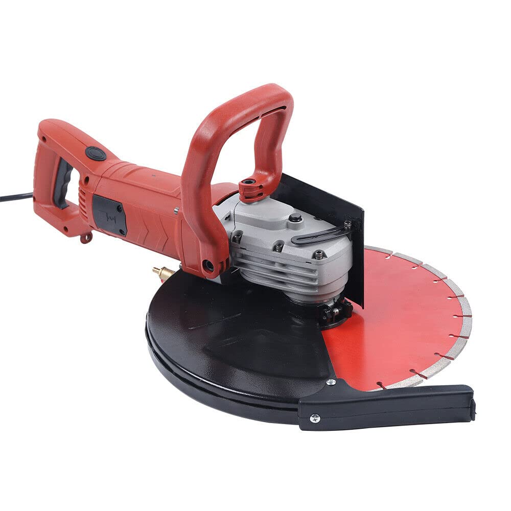 14-Inch Electric Concrete Saw Cutter - 3800R/Min Wet/Dry Handheld Power Saw with Water Pump & Blade - Heavy Duty for Granite, Brick, Porcelain, Reinforced Concrete - Perfect for Construction, Masonry, and DIY Projects (10Kg)