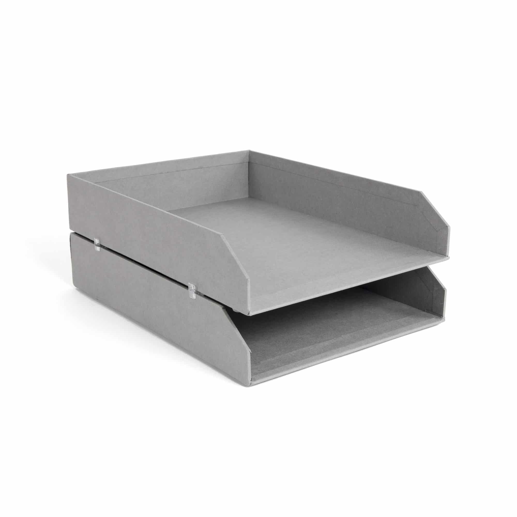 Hakan Letter Tray Set of 2 - Light Grey Office Organizer for Desk, Mail, and Document Storage - Perfect for Home & Office Workspace Organization