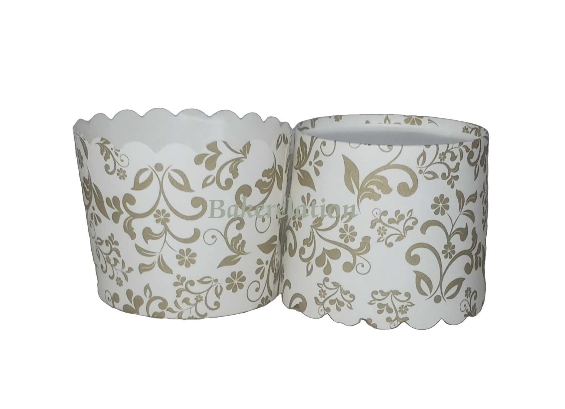 Bakerelation 50-Piece White & Gold Medium Cupcake Liners - Premium Paper Baking Cups for Muffins, Cupcakes & Desserts - Perfect for Parties, Baking & Gift Packaging