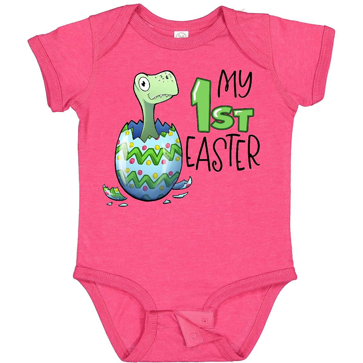 Inktastic My 1st Easter Dinosaur Hatching Easter Egg Baby Bodysuit - Cute Easter Outfit for Babies & Toddlers - Perfect for Easter Photo Shoots, Egg Hunts & Family Gatherings