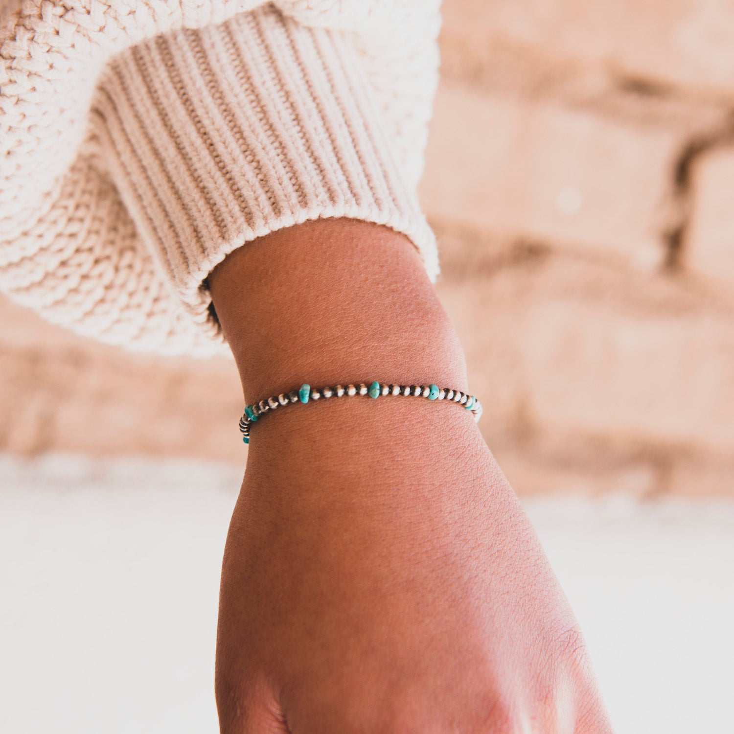 Turquoise Petite Pearls Bracelet - 3mm Beaded Handmade Jewelry for Women | Boho Chic Accessory for Casual Wear, Parties & Gift Giving