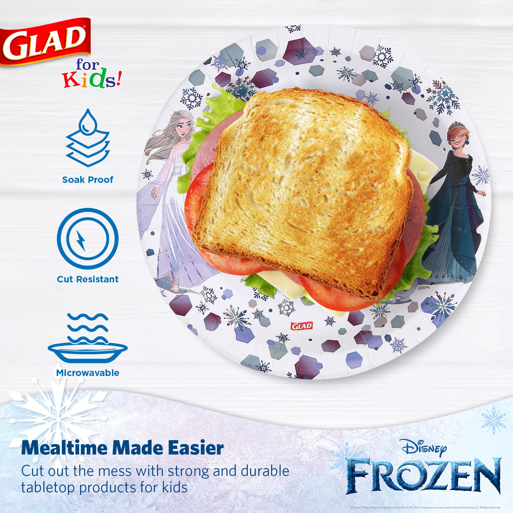 Disney Frozen Anna & Elsa Paper Plates for Kids - 40 Count 8.5