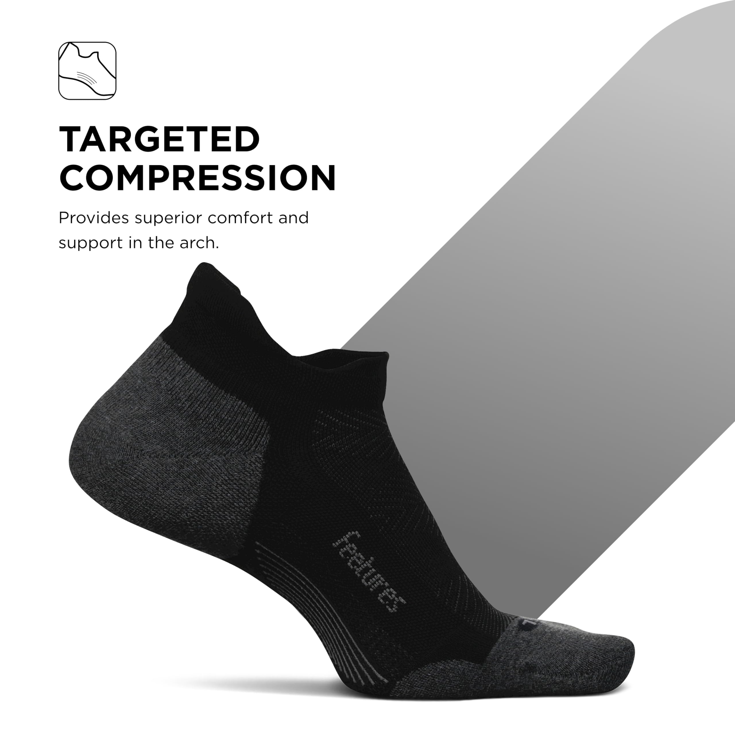 Feetures Elite Max Cushion No Show Tab Ankle Socks - High Performance Athletic Socks with Targeted Compression for Running, Hiking & Workouts - Breathable & Moisture Wicking - Black, XL (6 Pairs) - Perfect for Gym, Sports & Everyday Active Wear