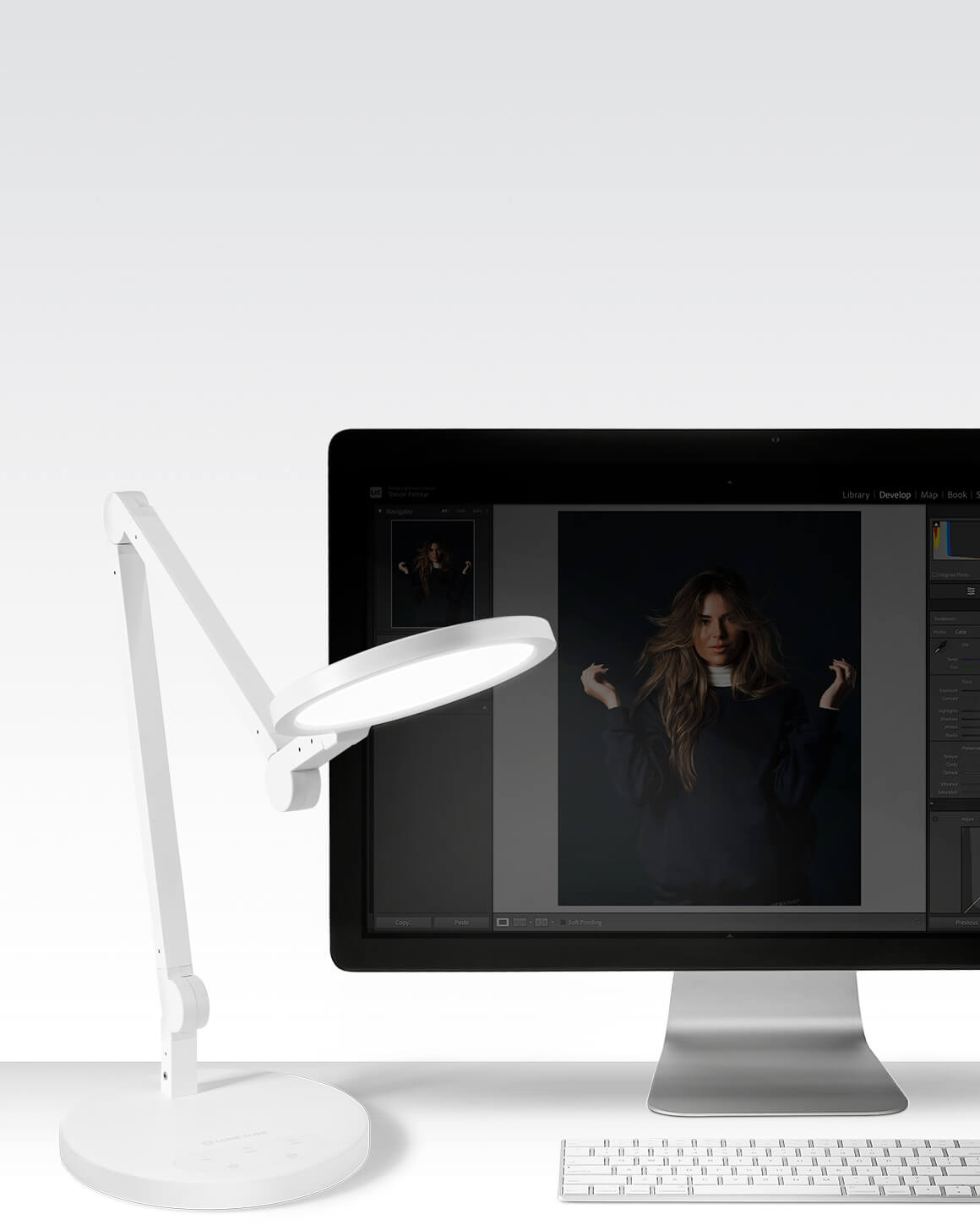 Lume Cube Edge Light 2.0 White LED Desk Lamp with Adjustable Base - Perfect for Home Office, Video Conferencing & Content Creation Lighting
