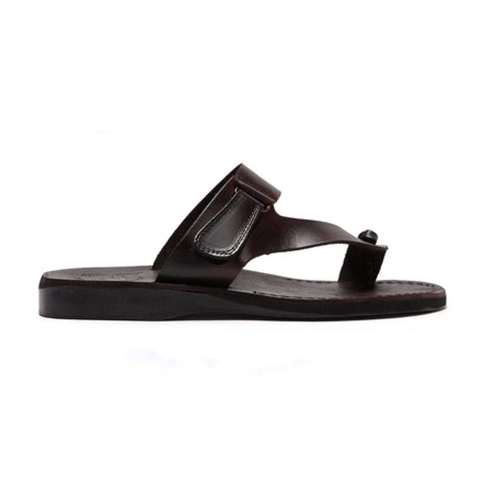 Rafael Men's Leather Sandals with Adjustable Velcro Strap - Comfortable & Stylish Casual Footwear for Beach, Travel & Everyday Wear