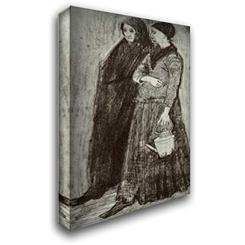 Vincent Van Gogh 'Sien Pregnant, Walking with Older Woman' 18x24 Inch Gallery Wrapped Canvas Art Print - Perfect for Living Room, Bedroom, or Office Wall Decor