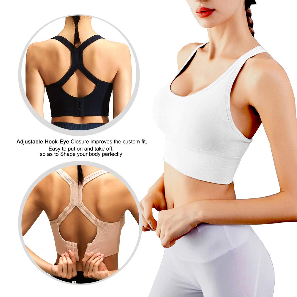 High Impact Sports Bras for Women - Racerback Workout Bra with Padded Support for Running, Yoga & Fitness - Comfortable Multipack for Active Lifestyles