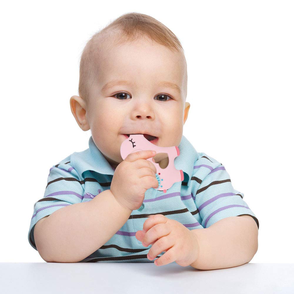 Organic Baby Silicone Teether - BPA Free Sensory Chew Toys for Infant Teething Pain Relief | Freezer Safe & Food Grade | Perfect Shower Gift for Boys & Girls (Elephant Design) | Ideal for Home, Travel & Daycare Use