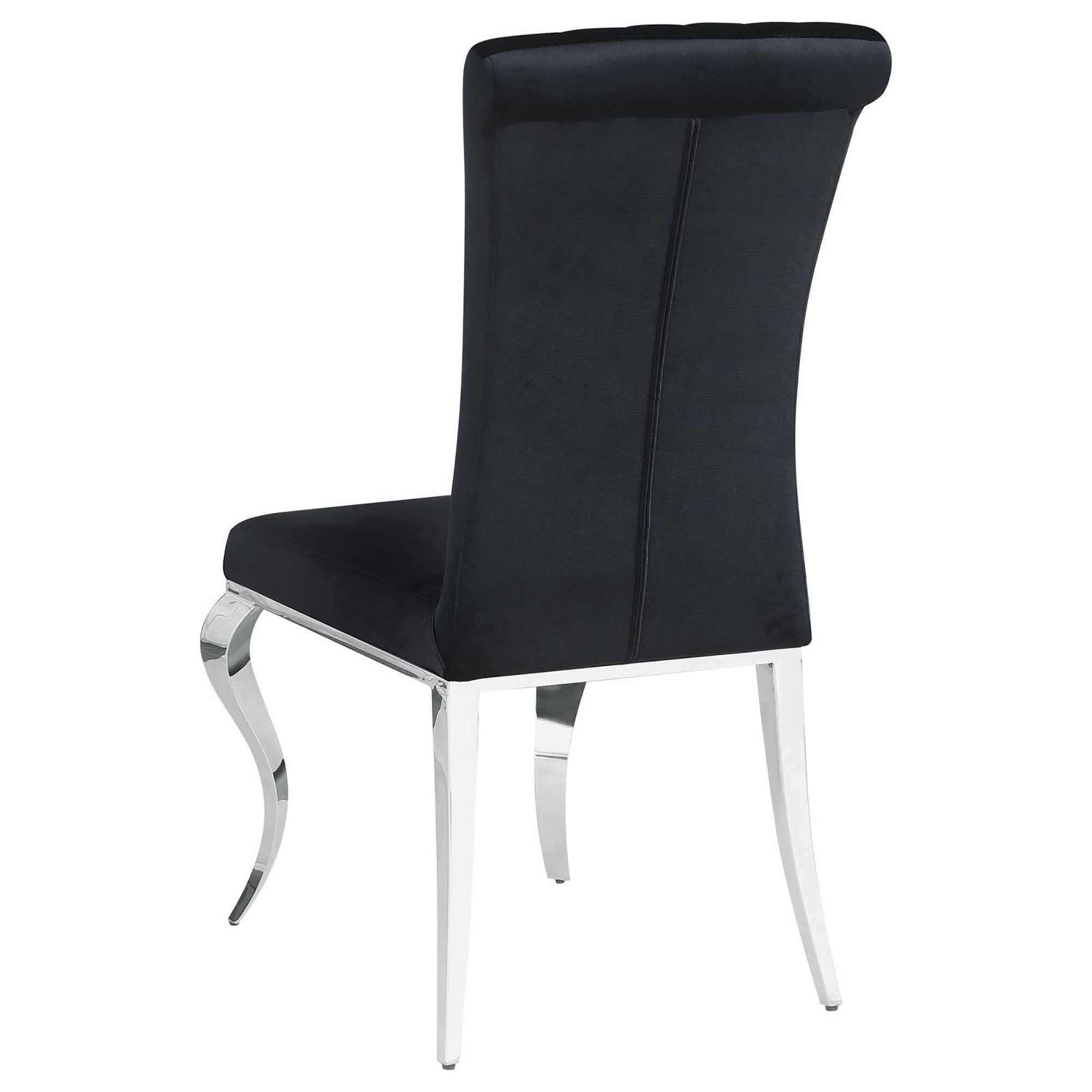 Modern Black Upholstered Dining Side Chairs Set of 4 - Comfortable Fabric Kitchen Chairs with Wooden Legs - Perfect for Dining Room, Kitchen, Office or Small Space Decor