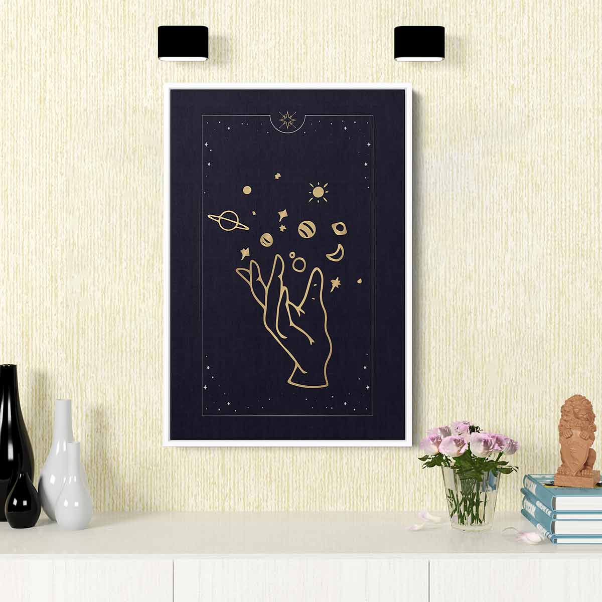 Black Esoteric Wall Art Canvas Print - Modern Abstract Home Decor for Living Room, Bedroom & Office | 96_a